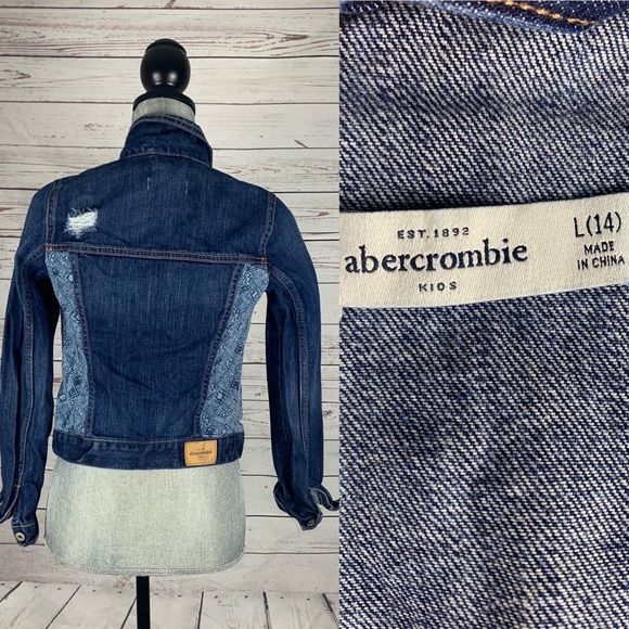 Kids Abercrombie Jean Jacket Size Large Girls - Picture 2 of 8
